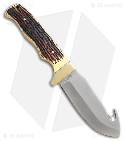 Schrade Uncle Henry 185 Fixed Blade Brown Stagalon (4.25" Satin) 