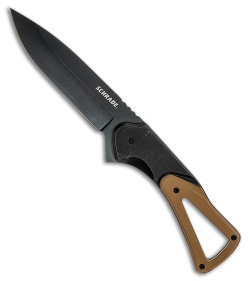 Schrade Frontier Fixed Drop Point Black Polymer/TanTPR (4.00" Black)
