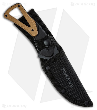 Schrade Frontier Fixed Drop Point Black Polymer/TanTPR (4.00" Black)