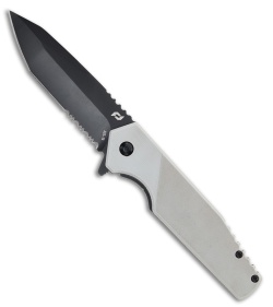 Schrade Shudder Spring Assisted Tanto Knife Gray G-10 (3.5" Black Serrated)