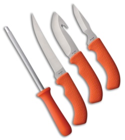 Schrade Ot Hunter Combo Orange Rubber Handle Satin Finished Handle | 218408