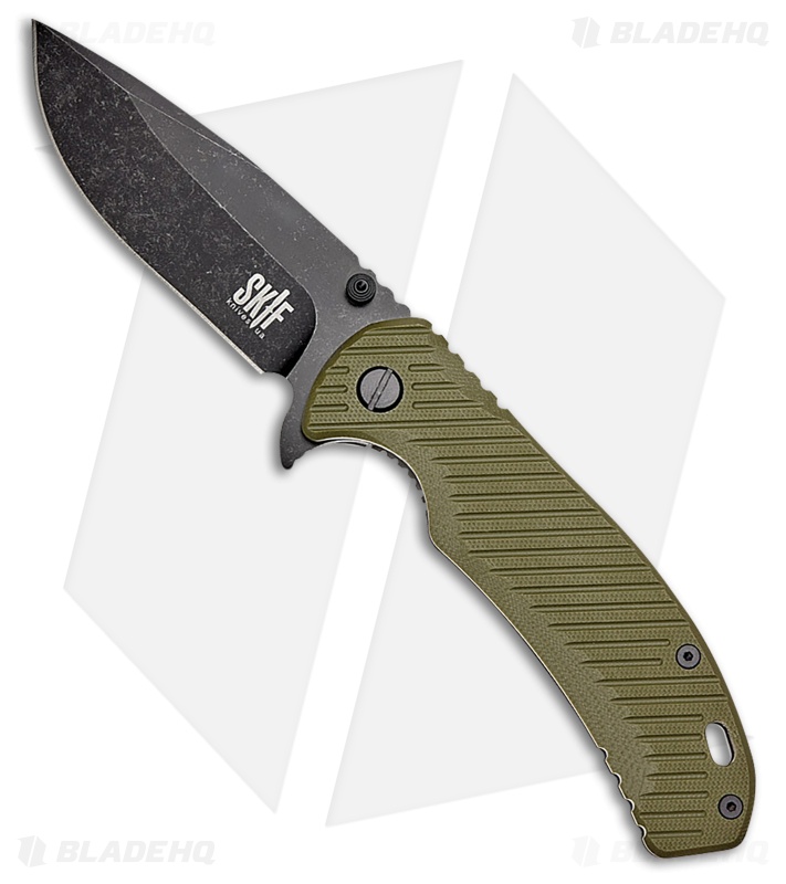 SKIF Knives Sturdy II Frame Lock Knife OD Green G-10 (3.8" Stonewash)