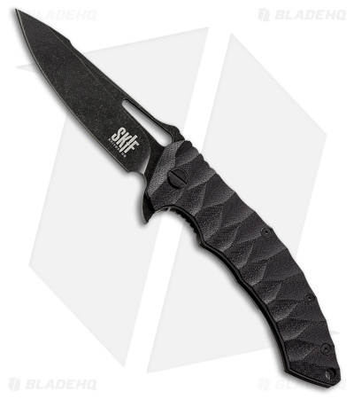 SKIF Knives Shark Frame Lock Knife Black G-10 (3.7" Black SW)