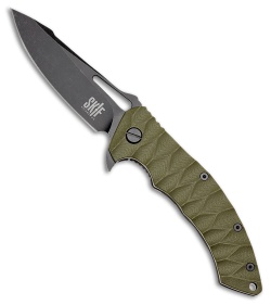SKIF Knives Shark Frame Lock Knife OD Green G-10 (3.7" Black SW)