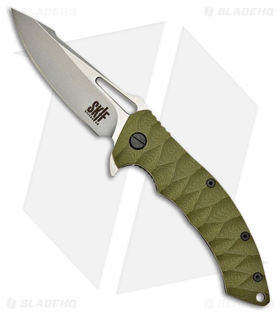 SKIF Knives Shark Frame Lock Knife OD Green G-10 (3.7" Stonewash)