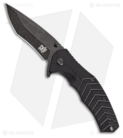 SKIF Knives Griffin Frame Lock Knife Black G-10/Steel (3.75" Black Stonewash)