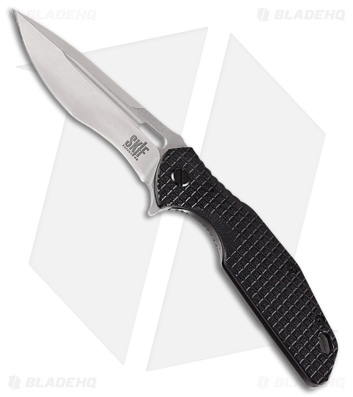 SKIF Knives Defender Frame Lock Knife Black G-10/Steel (3.75" Stonewash)