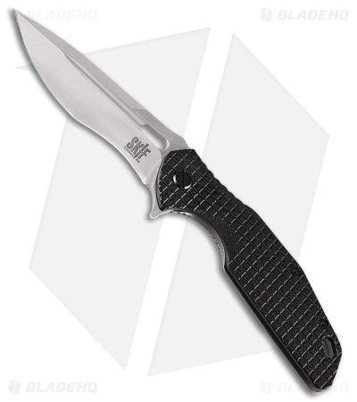 SKIF Knives Defender Frame Lock Knife Black G-10/Steel (3.75" Stonewash)