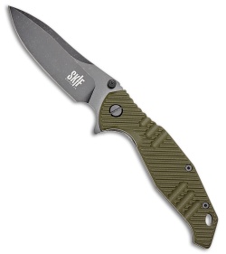 SKIF Knives Adventure Frame Lock Knife Olive Green G-10/Steel (4" Black SW)