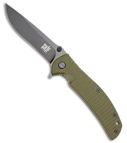 SKIF Knives Urbanite Frame Lock Knife Olive Green G-10/Steel (3.75" Black SW)