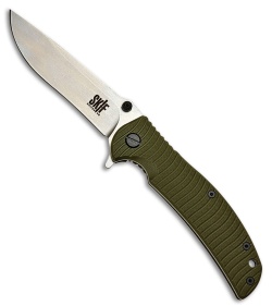 SKIF Knives Urbanite Frame Lock Knife Olive Green G-10/Steel (3.75" Stonewash)