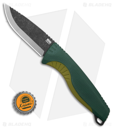 SOG Aegis FX Fixed Blade Knife Forest/Moss Green (3.6" Black Stonewash)