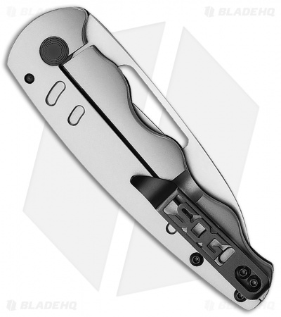 SOG Escape Sheepsfoot Frame Lock Knife Silver (3" Satin) 