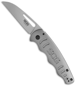 SOG Escape Sheepsfoot Frame Lock Knife Silver (3" Satin) 