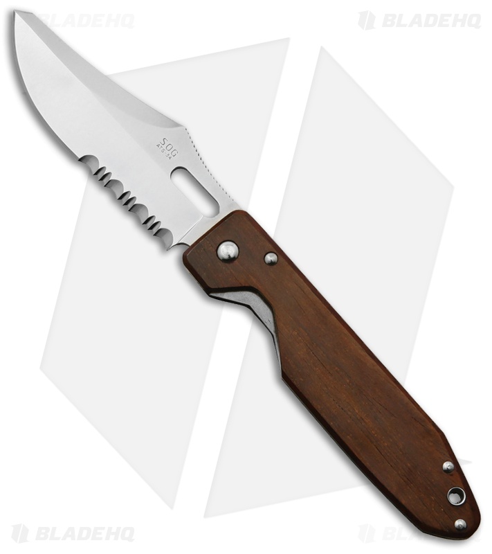 ⚠️ SOG SOG Knives Jet Edge Tactical Knife | Wood + Serrated Satin