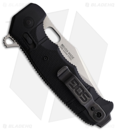 SOG Seal XR Flipper XR-Lock Knife Black GRN (3.9" Stonewash S35VN)