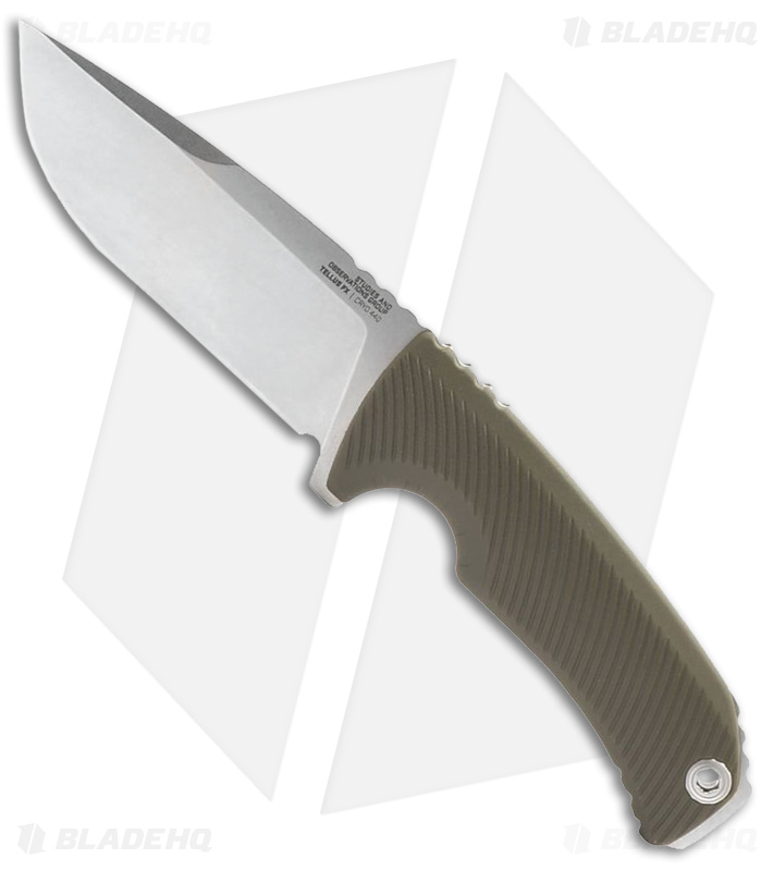 SOG Tellus FX Blaze Fixed Blade Knife Olive Drab GRN (4.2" Stonewash)