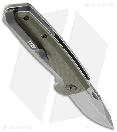 SOG Terminus Slip Joint Knife OD Green G-10 (2.9" Stonewash CRYO D2)