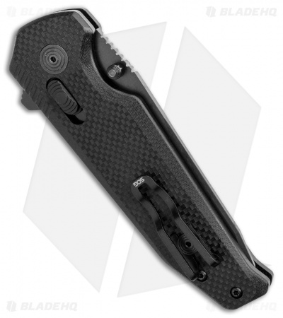 SOG Vision XR Lock Knife Black G-10 (3.4" Black Serrated) 