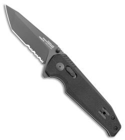 SOG Vision XR Lock Knife Black G-10 (3.4" Black Serrated) 