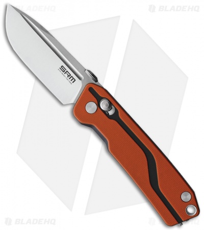 SRM Knives 7228-OJ Small Rubik AMBI Lock Knife Orange G-10 (2.75" Black)