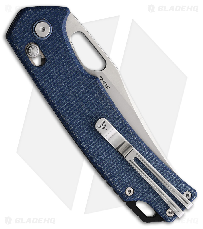 SRM Knives Ambi Lock Knife Blue Micarta (3.5" Satin) 9203-ME