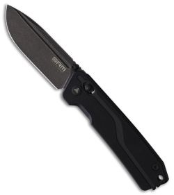 SRM Knives 7228L-GB Rubik AMBI Lock Knife Black G-10 (3.6" Black Stonewash)