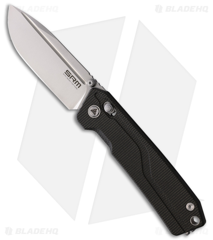 SRM Knives 7228L-MB1 Rubik AMBI Lock Knife Black Micarta