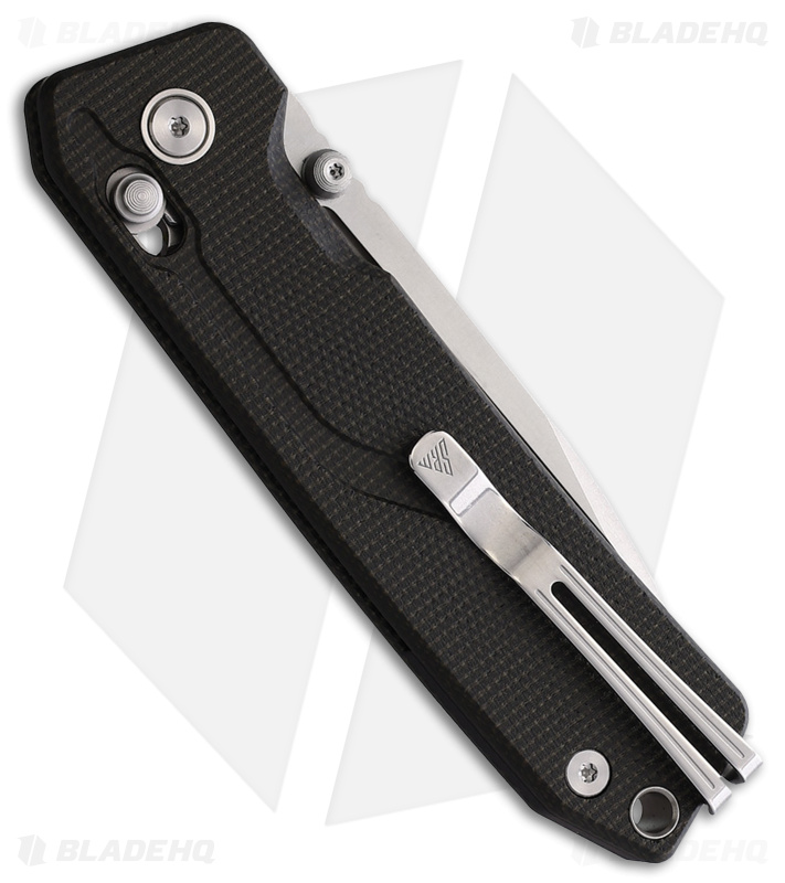 SRM Knives 7228L-MB1 Rubik AMBI Lock Knife Black Micarta