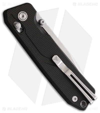 SRM Knives 7228L-MB1 Rubik AMBI Lock Knife Black Micarta (3.6" Satin)