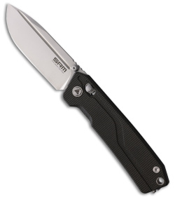 SRM Knives 7228L-MB1 Rubik AMBI Lock Knife Black Micarta (3.6" Satin)