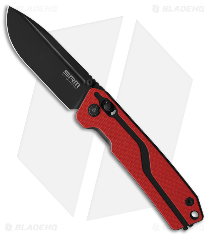 SRM Knives 7228L-GV Large Rubik Red G-10 + Satin | Blade HQ