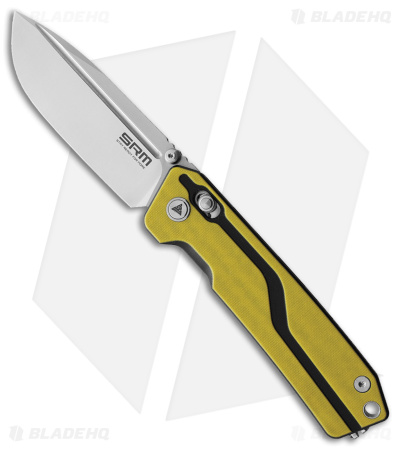SRM Knives 7228L-GW Rubik AMBI Lock Knife Yellow G-10 (3.6" Satin)