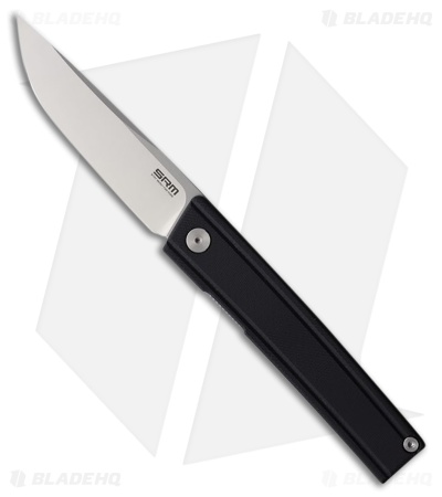 SRM Knives Gent 401LC-GB Liner Lock Knife Black G-10 (3.3" Brushed)