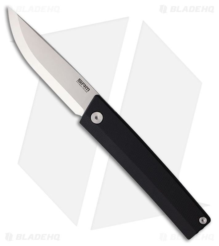 SRM Knives Gent 401L-GB Knife Black G-10 SW + Scandi Grind