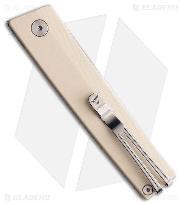 SRM Knives Gent 401L-GT Knife White G-10 SW + Scandi Grind