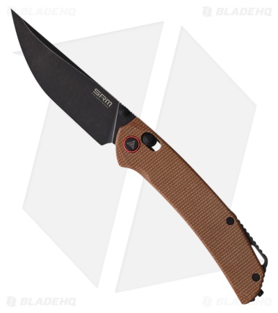 SRM Knives Asika 411L-MN Crossbar Lock Knife Dark Earth Micarta (3.5" PVD SW)