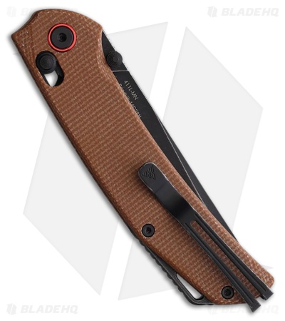 SRM Knives Asika 411L-MN Crossbar Lock Knife Dark Earth Micarta (3.5" PVD SW)