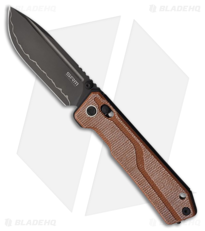 ヒマワリ SRM Knives Rubik 7228B-MN2 Knife Brown Micarta Black Laminated