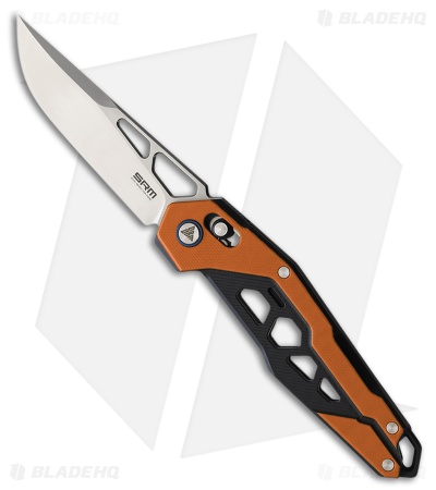 SRM Knives Mecha 9225 Ambi Lock Knife Black/Yellow G-10 (3.3" Bead Blast)