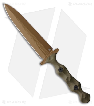 Stroup Knives Dagger Fixed Blade Knife D/E OD Green G-10
