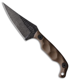 Stroup Knives Mini Mod 1 Fixed Blade Knife FDE G-10 (3.75" Acid Wash)
