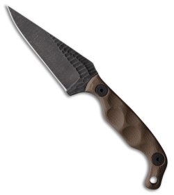 Stroup Knives Mini Mod 1 Fixed Blade Knife Flat Dark Earth G-10 (3.75" Acid Wash