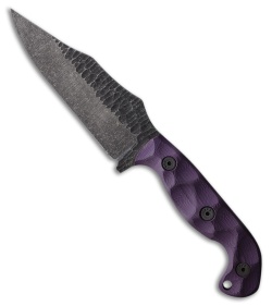 Stroup Knives TU1 Fixed Blade Knife Purple G-10 (4.5&quot; Acid Wash) | 225423