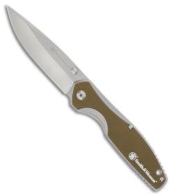 Smith & Wesson Cleft Spring Assist Folding Linerlock Tan G-10 (3.50" Satin)