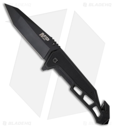 Smith & Wesson Border Guard Spring Assisted Black G10 (4.00" Black)
