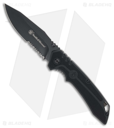 Smith & Wesson Special Ops Liner Lock Black Polymer (3.5" Black Serrated)