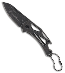 Black Stonewash Mini Folder Keychain with Ball Chain (2.25" Black Stonewash)
