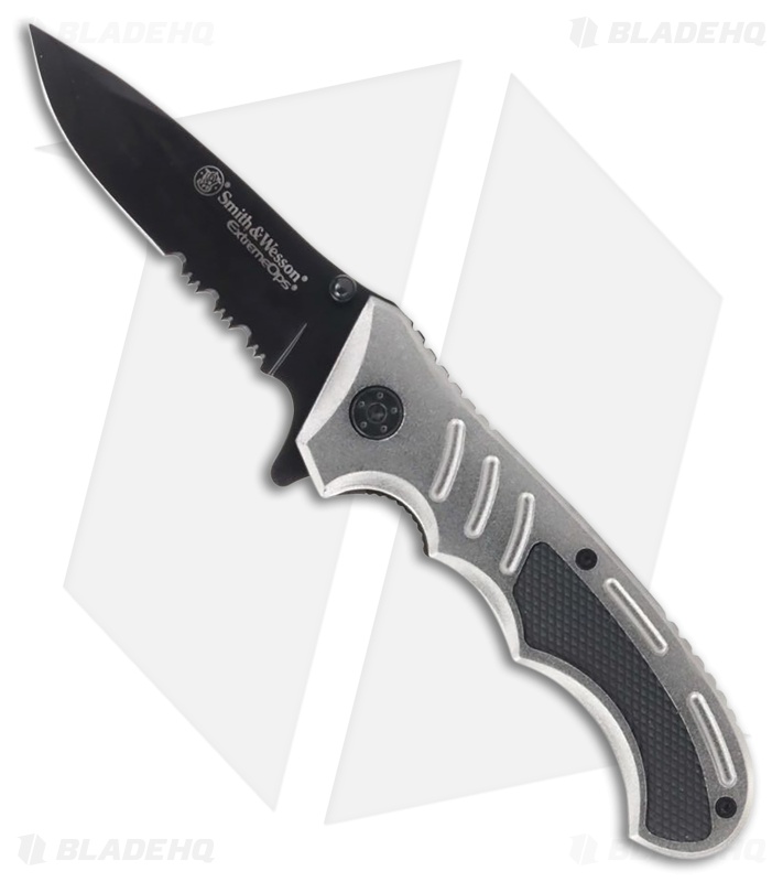 Smith & Wesson Extreme Ops Silver Aluminum (3.125" Black Serrated)