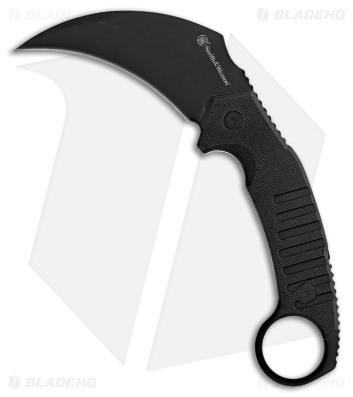 Smith & Wesson Extreme Ops Fixed Blade Karambit Knife Black G-10 (3.1" Black)